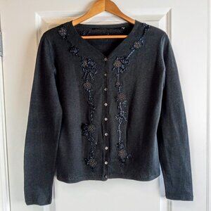 Vintage SDA & Co. Beaded Embellished Cotton Cardigan